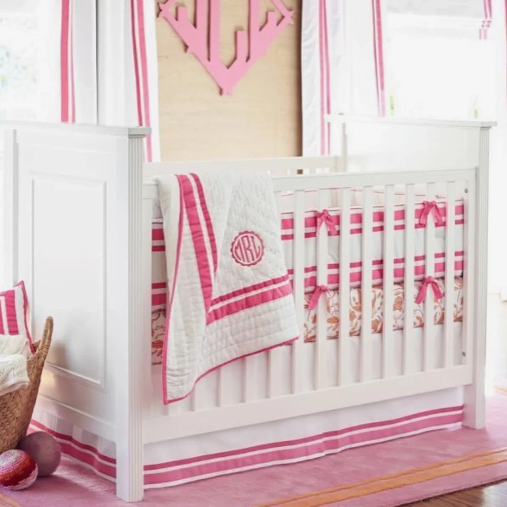 Pink/White Crib Skirt NWT/PBK